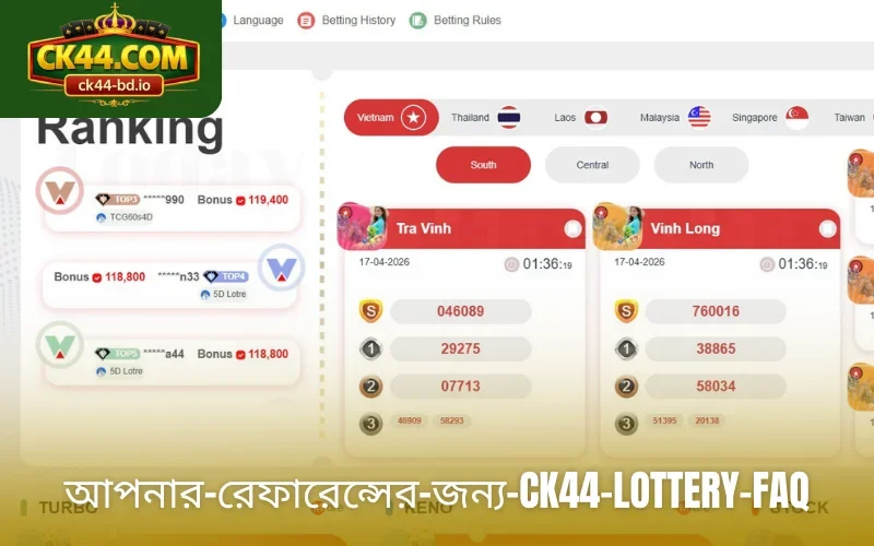 আপনার রেফারেন্সের জন্য CK44 Lottery FAQ